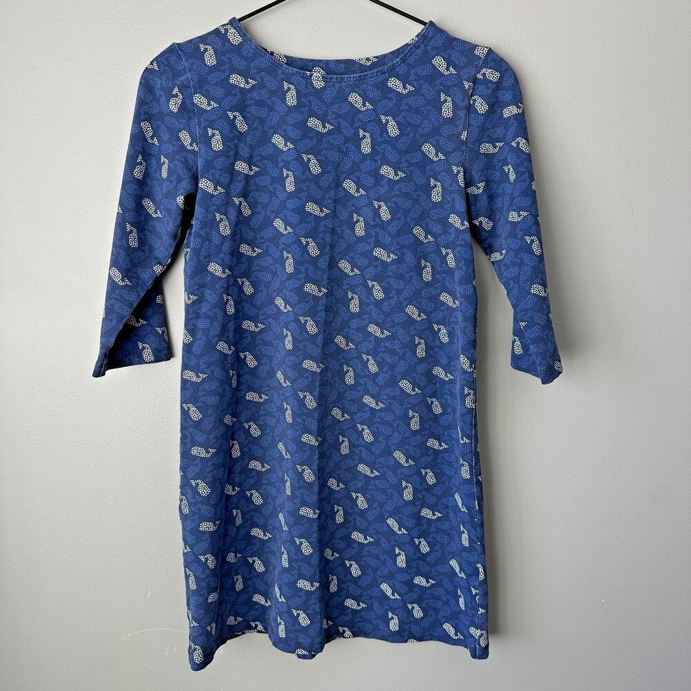 Vineyard Vines 3/4 Sleeve Whale Dress Girls Large 14